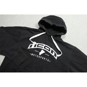 Icon Sweatshirt Mens Large Black Flagrant Hoodie Pullover Fleece Moto Graphic
